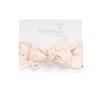 headwrap headband made out of the softest fabric, tie on top to adjust your baby's head. Perfect bow!